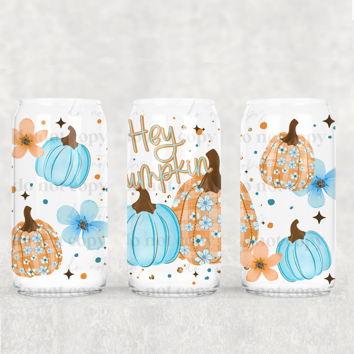 Hey Pumpkin blue and orange (CSC) UV DTF Transfer