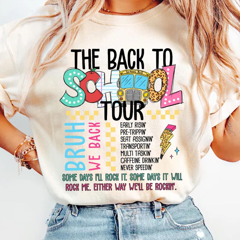The back to school tour 109790 DTF transfer