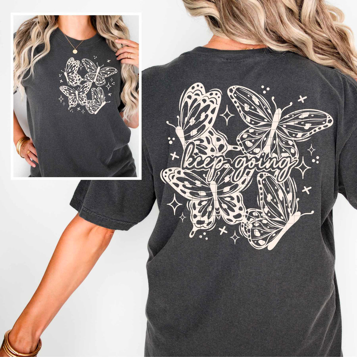 Keep going butterflies WHITE BACK (CSC) 84423 DTF transfer