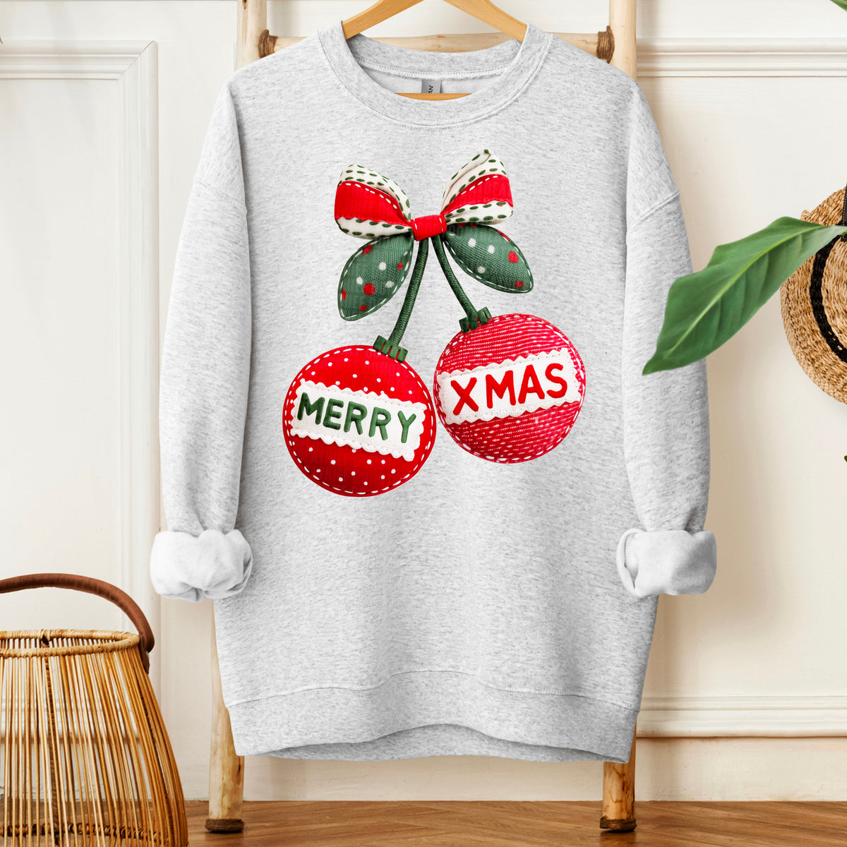 Merry Xmas Ornament Bow 113350 DTF transfer