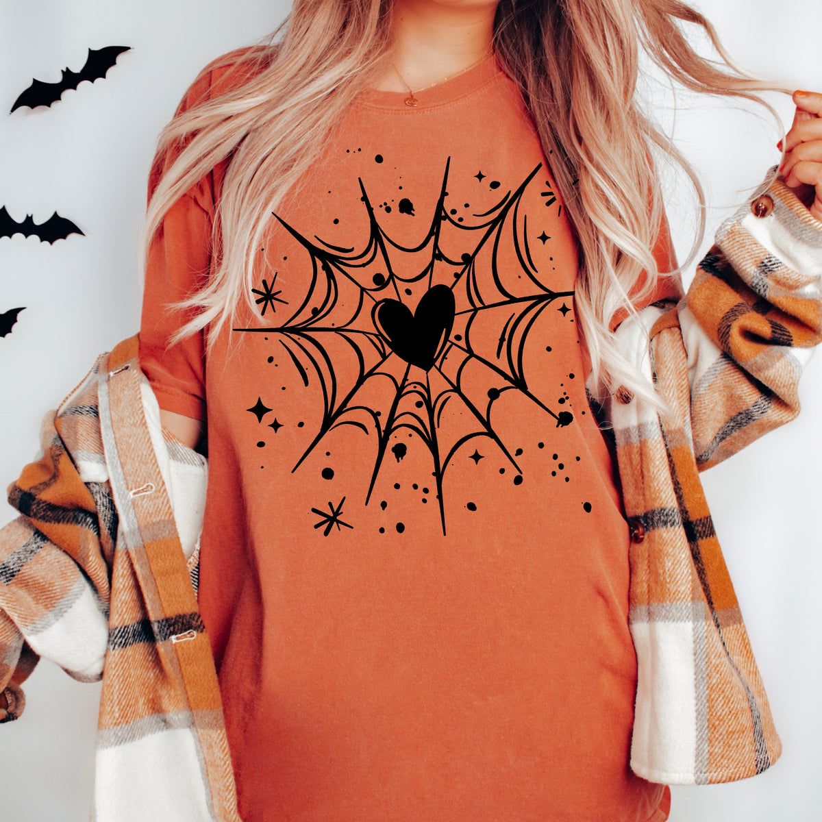 Heart web splatter (black) (CSC) DTF Transfer