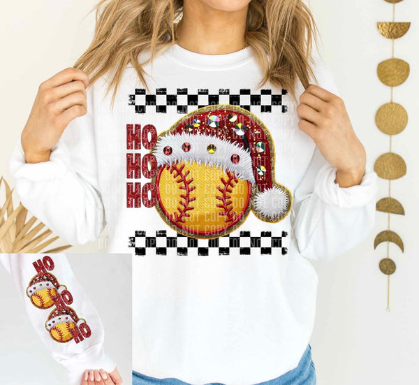 Ho ho ho softball FRONT 62708 DTF transfer