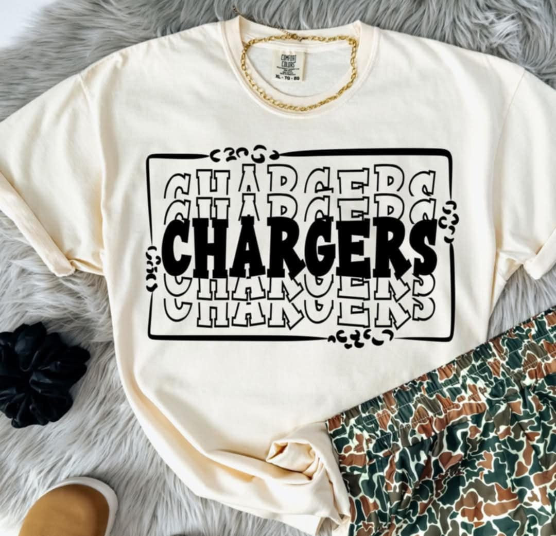 Chargers stacked with frame (S&G) 98072 DTF transfer