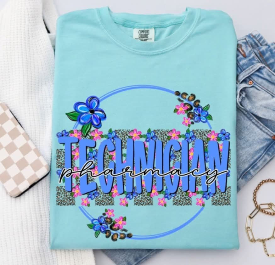 Pharmacy technician royal blue circle (S&G) 99876 DTF transfer