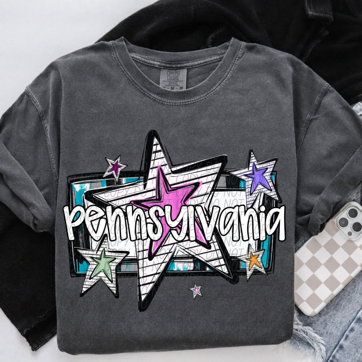 Pennsylvania stars (CITY) 85386 DTF transfer