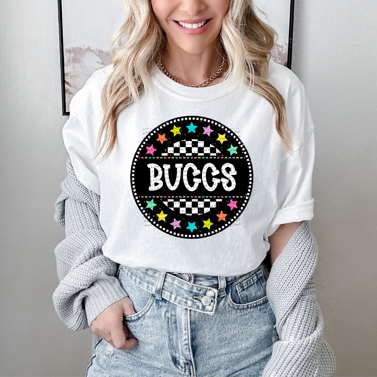 Buccs (circle checkers and stars) 49855 DTF TRANSFER