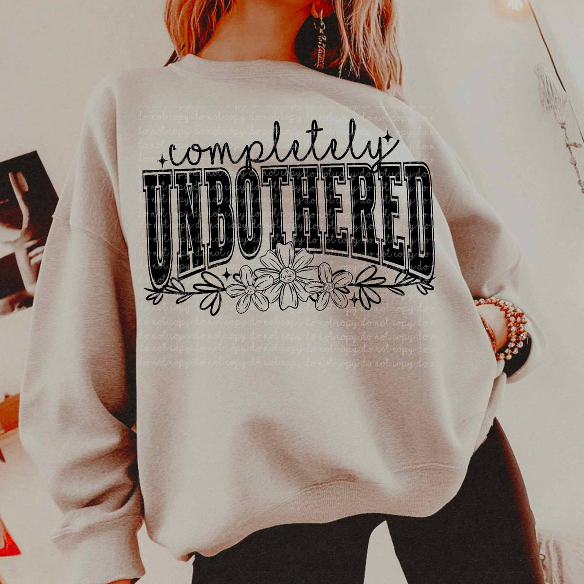 Completely unbothered black (CMLD) 84745 DTF transfer