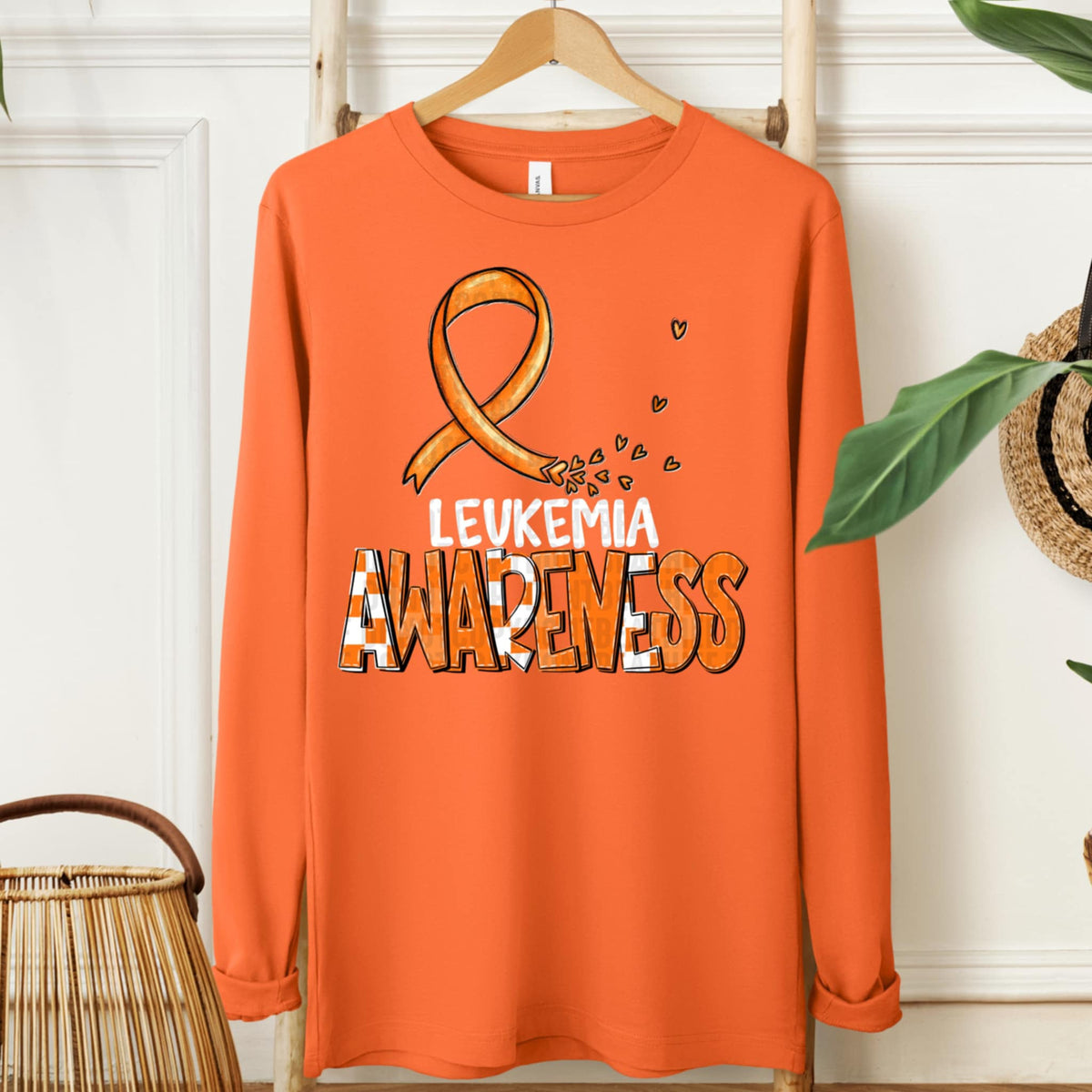 Leukemia awareness ribbon WHITE FONT (SDD) 107692 DTF transfe