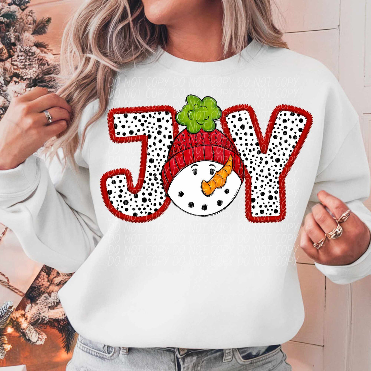 Joy snowman red hat (CITY) 65040 DTF transfer
