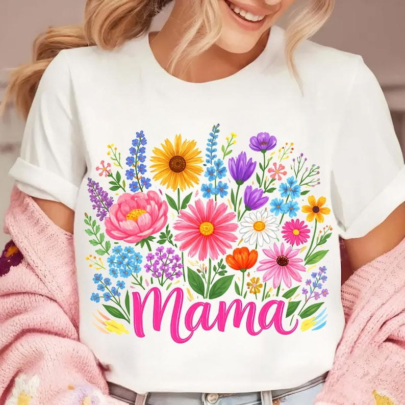 Mama colorful flowers Sunday Special DTF transfer
