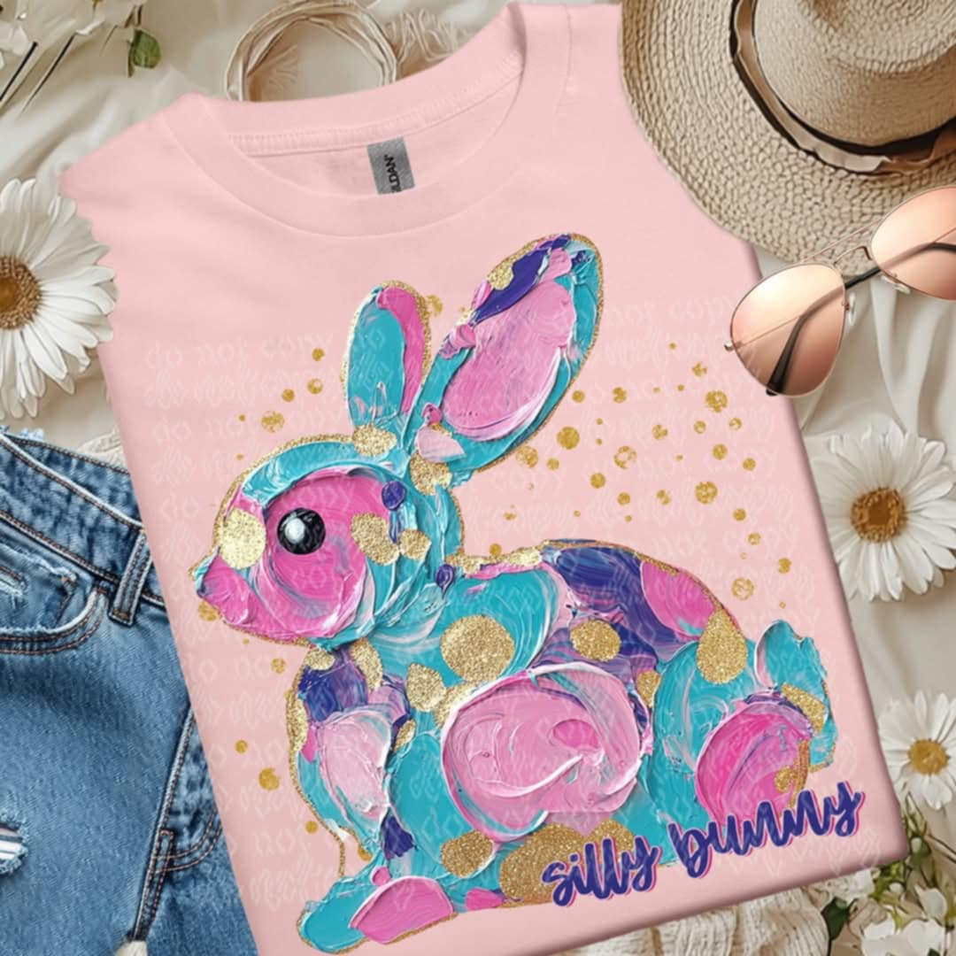 Silly bunny painted (TTD) 92400 DTF transfer