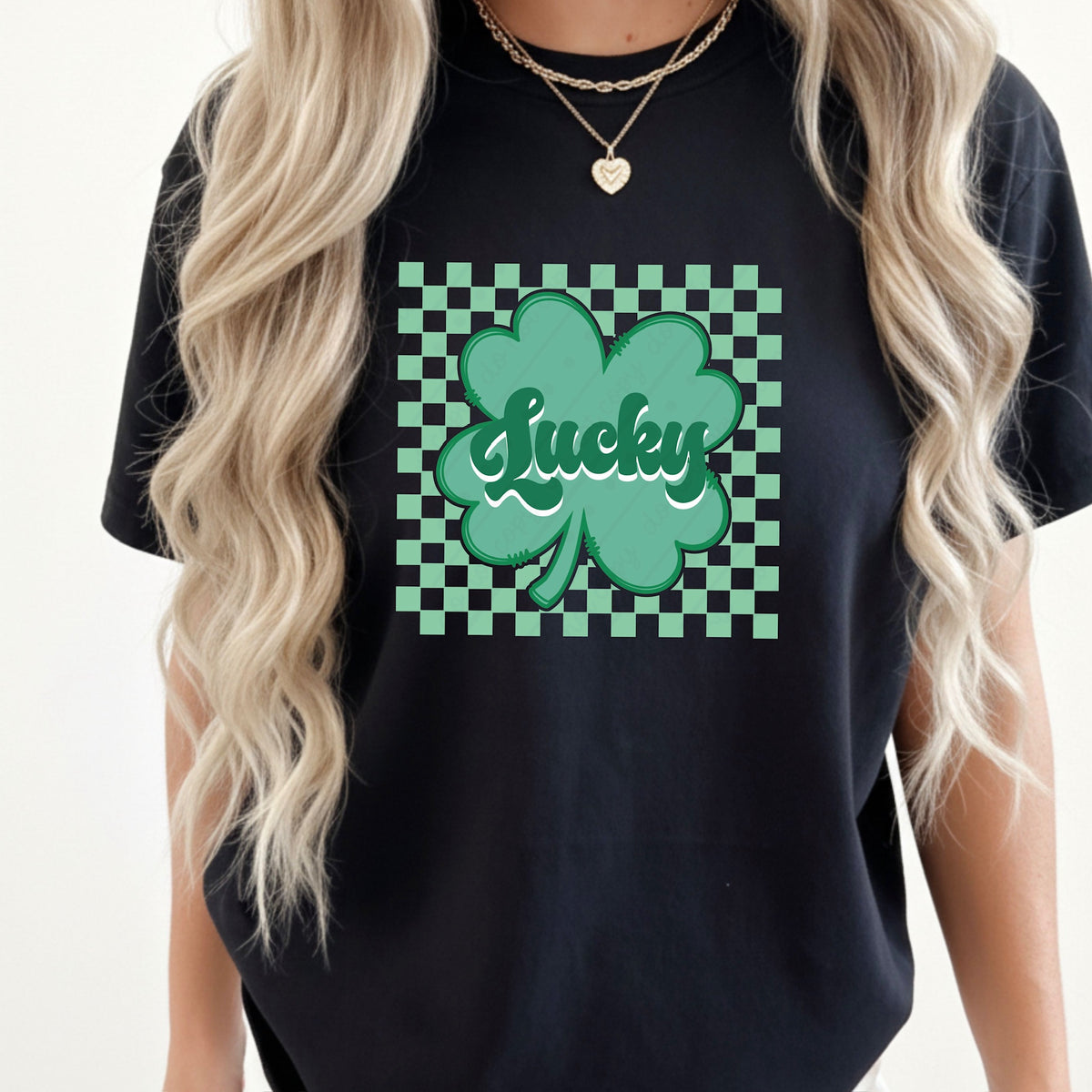 Lucky green checker background (MZ) DTF Transfer
