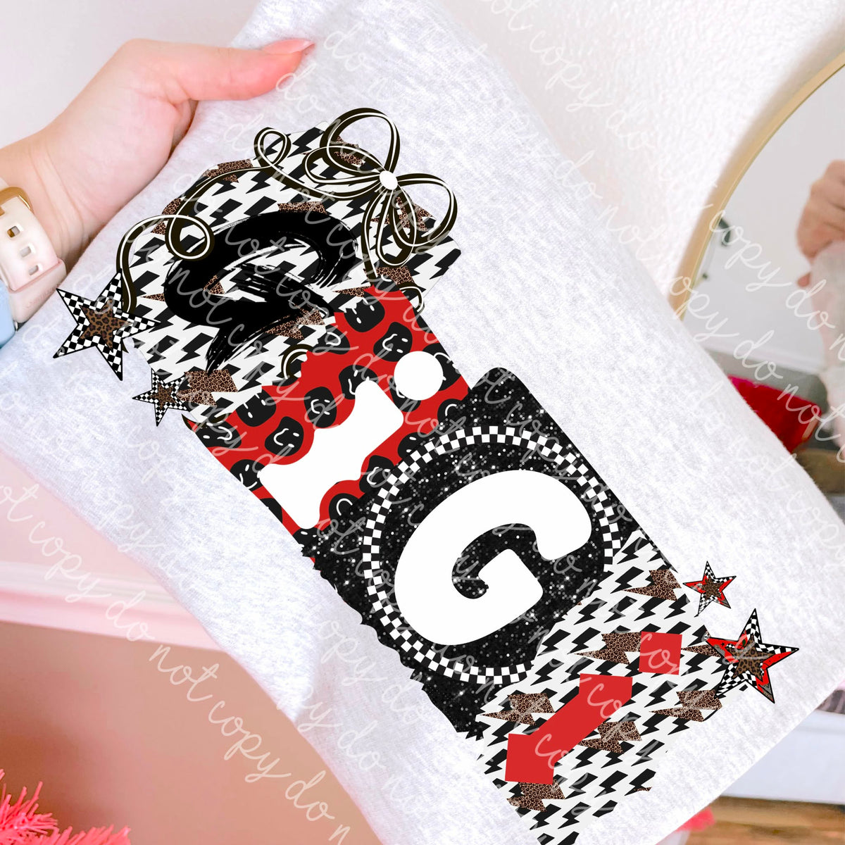 Gigi red black and leopard (MMD) DTF Transfer