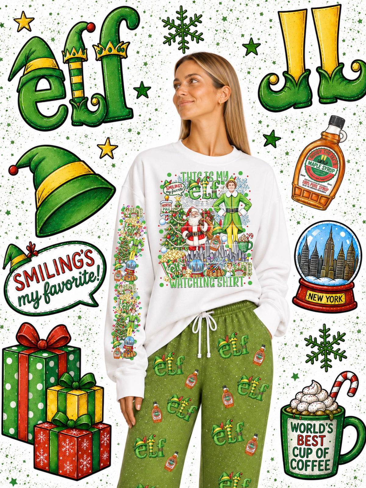 Buddy watching shirt (SLEEVE ONLY) (Starlight) DTF Transfer