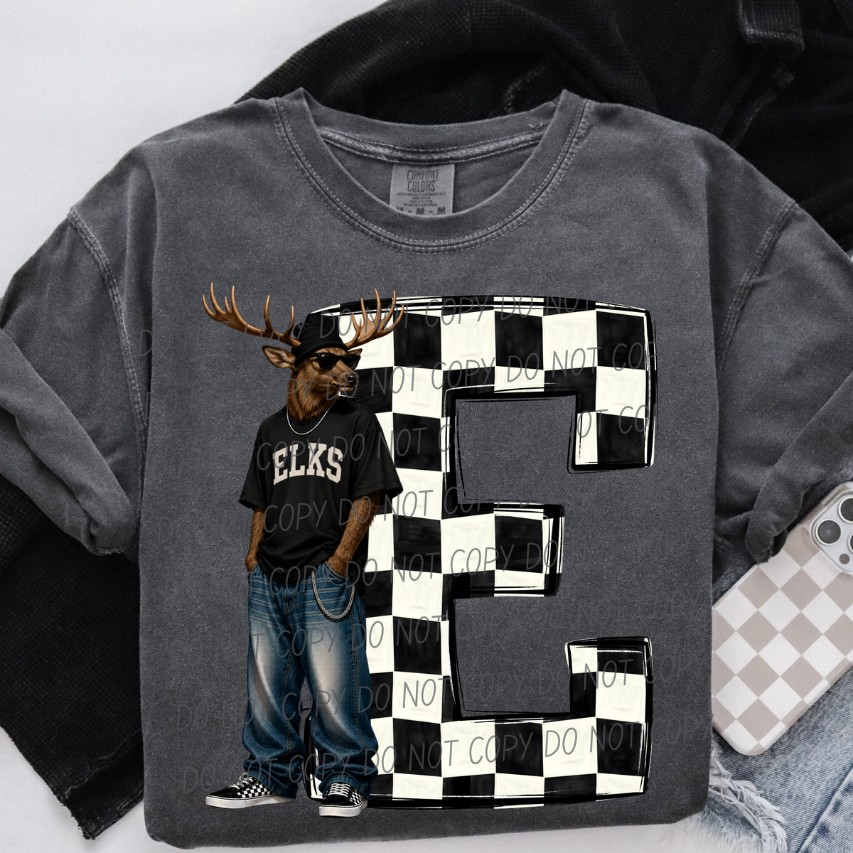 Elks sideline sweatshirt mascots (City) DTF Transfer