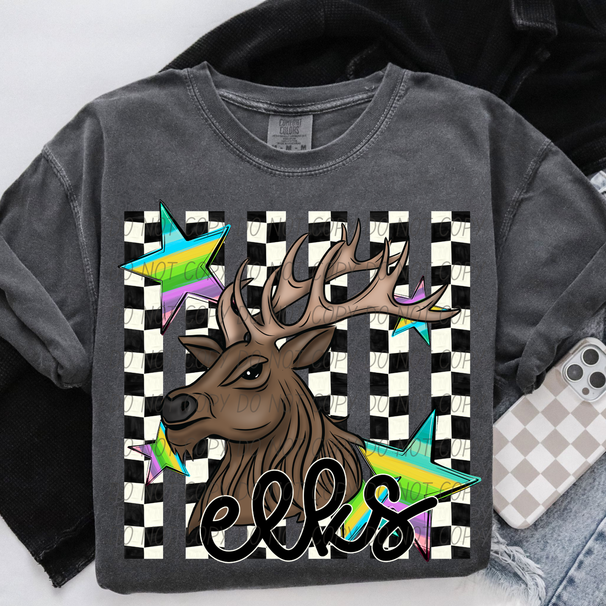 Elks checker stripes (City) DTF Transfer