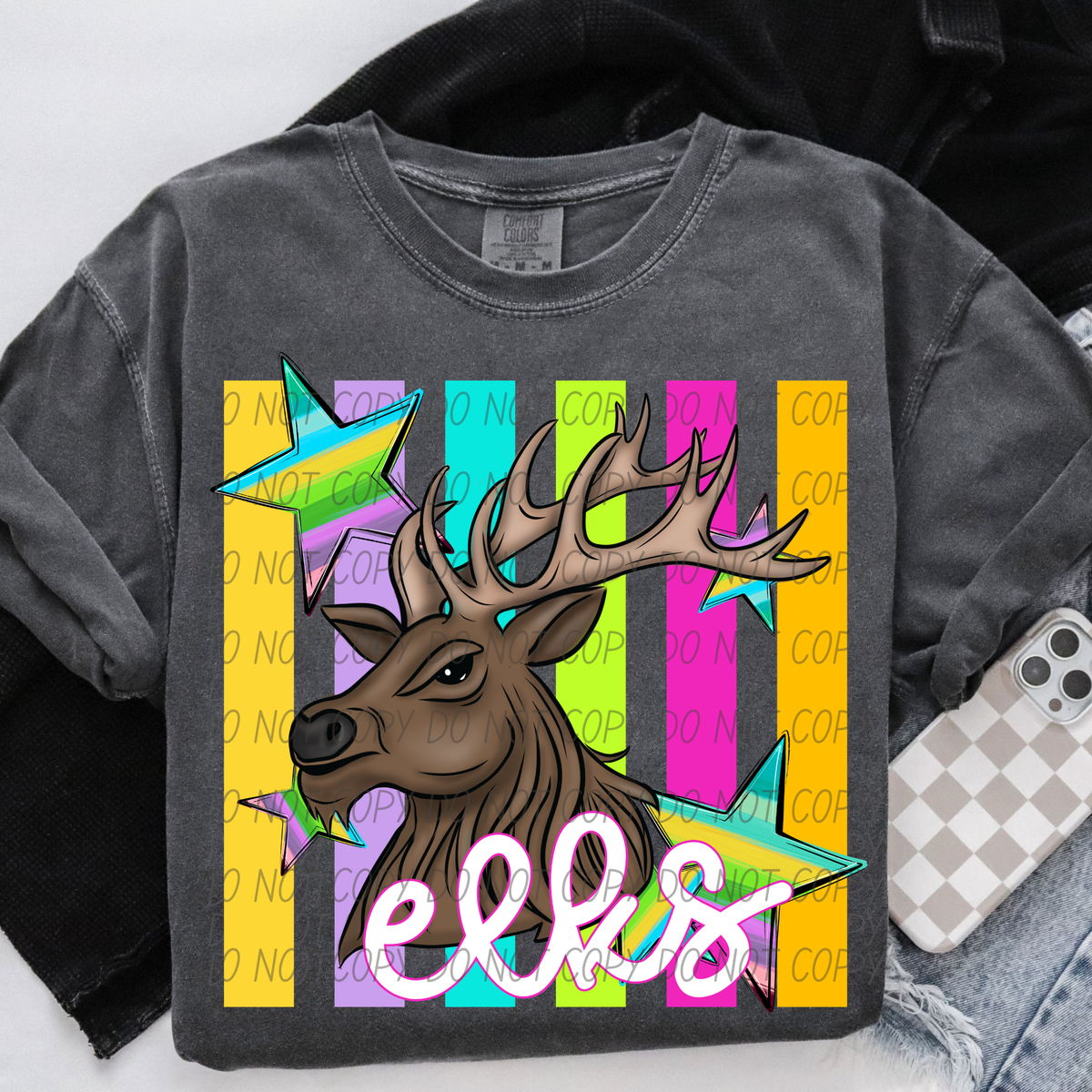 Elks Neon strip mascot (City) DTF Transfer