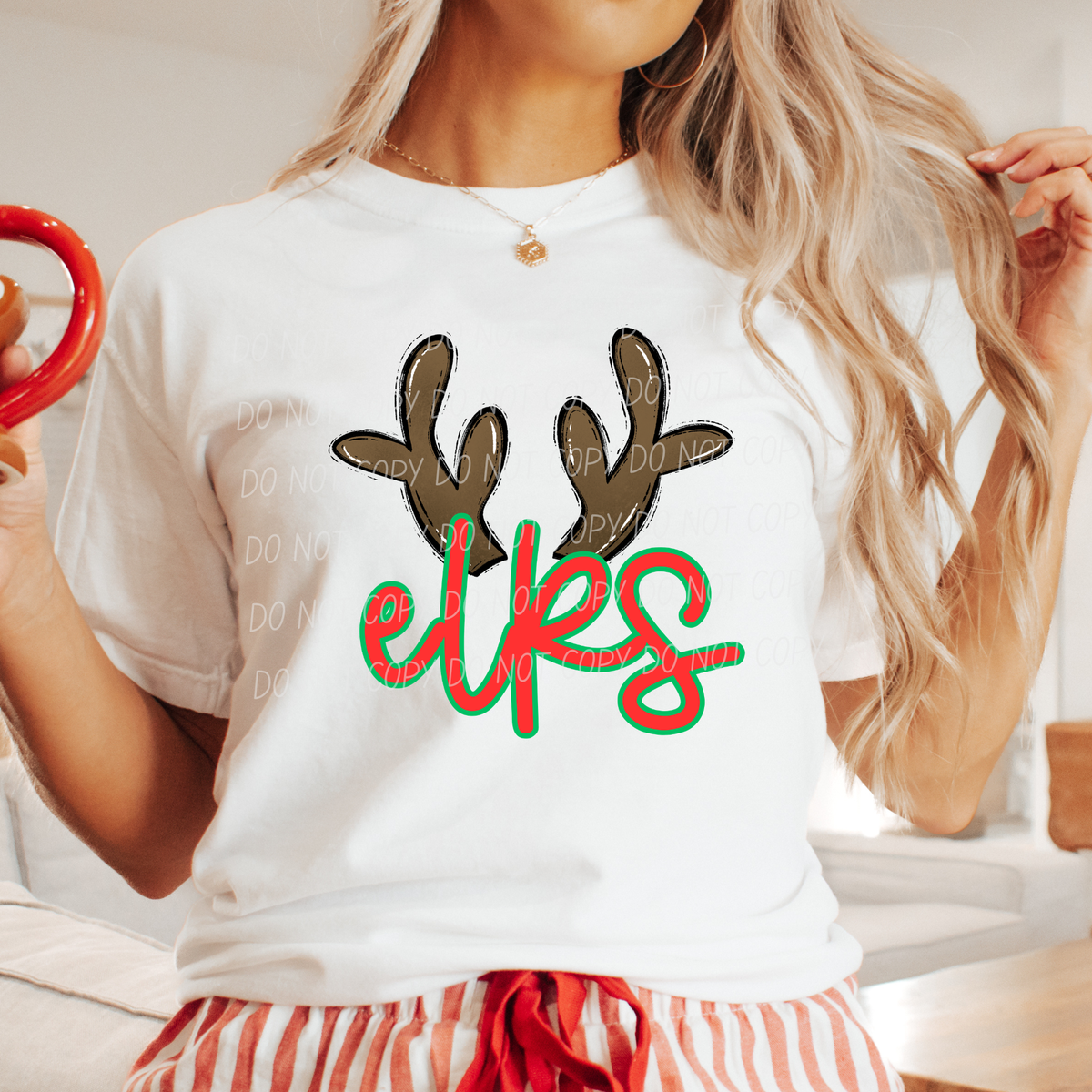 Elks with reindeer antler (city) DTF Transfer