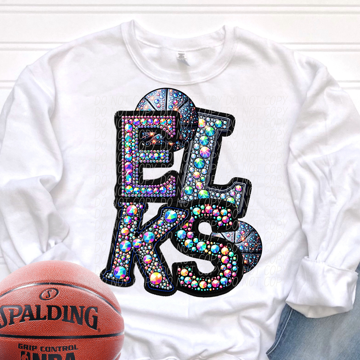 Elks Basketball Rhinestone (CITY) 66524 DTF transfer