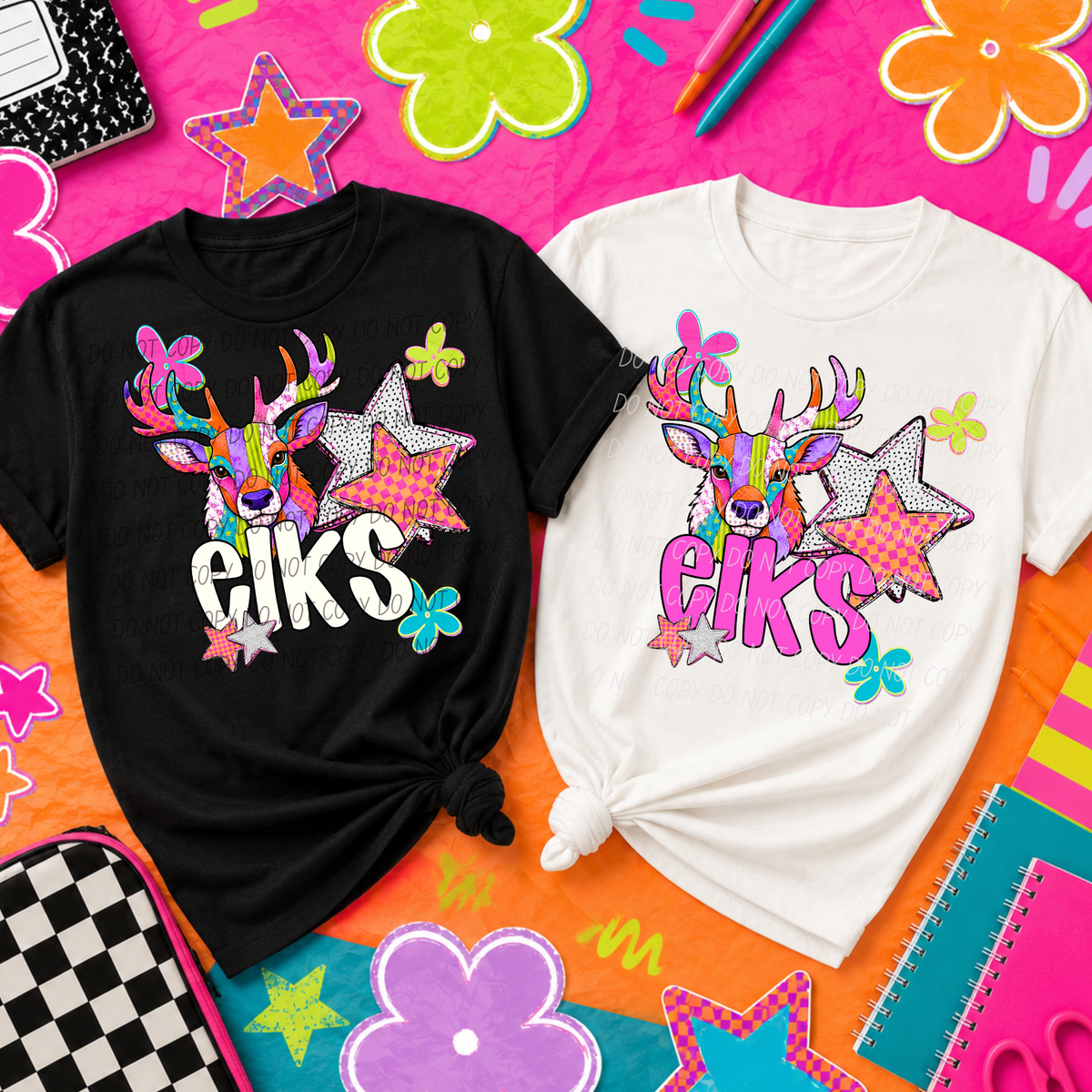 elks pattern pop (City) DTF transfer