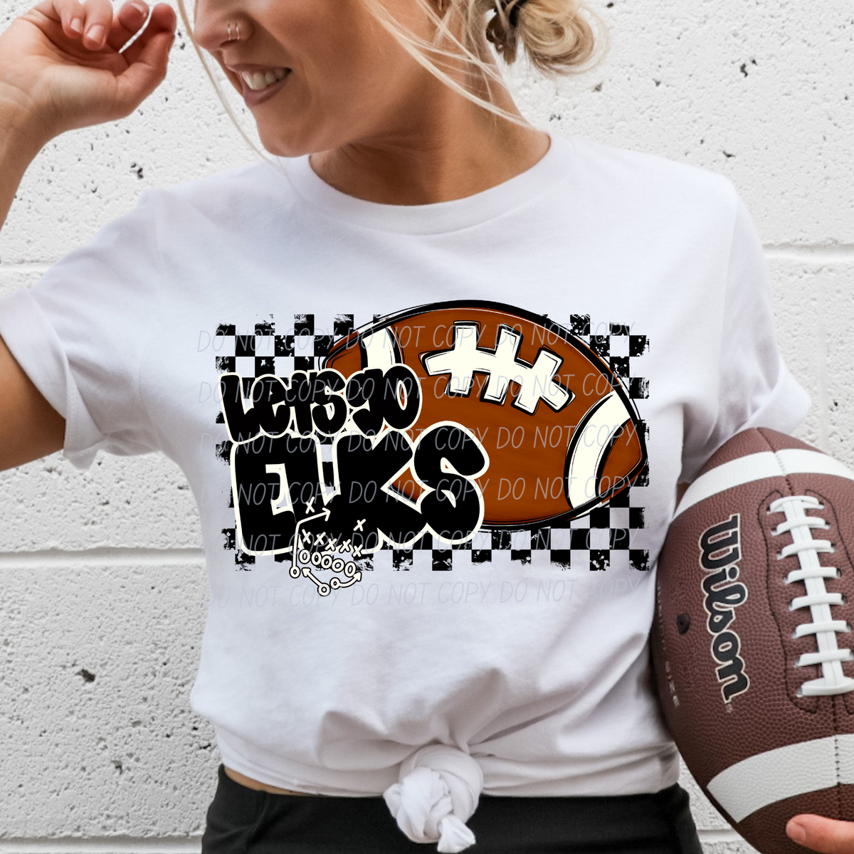 Let's go Elks (checkered background) (City) DTF Transfer