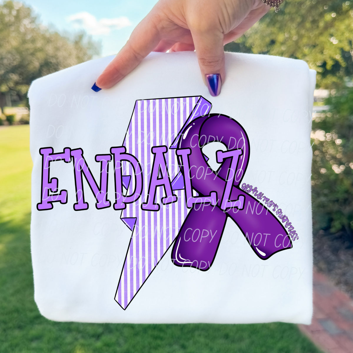 End Alz-lightning bolt and ribbon (CITY) DTF Transfer
