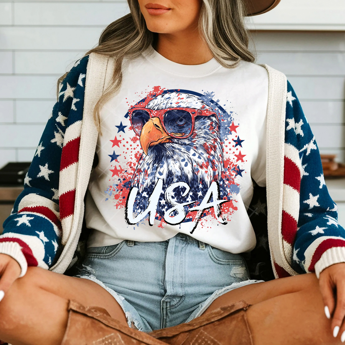 Eagle patriotic circle (TTD) DTF Transfer