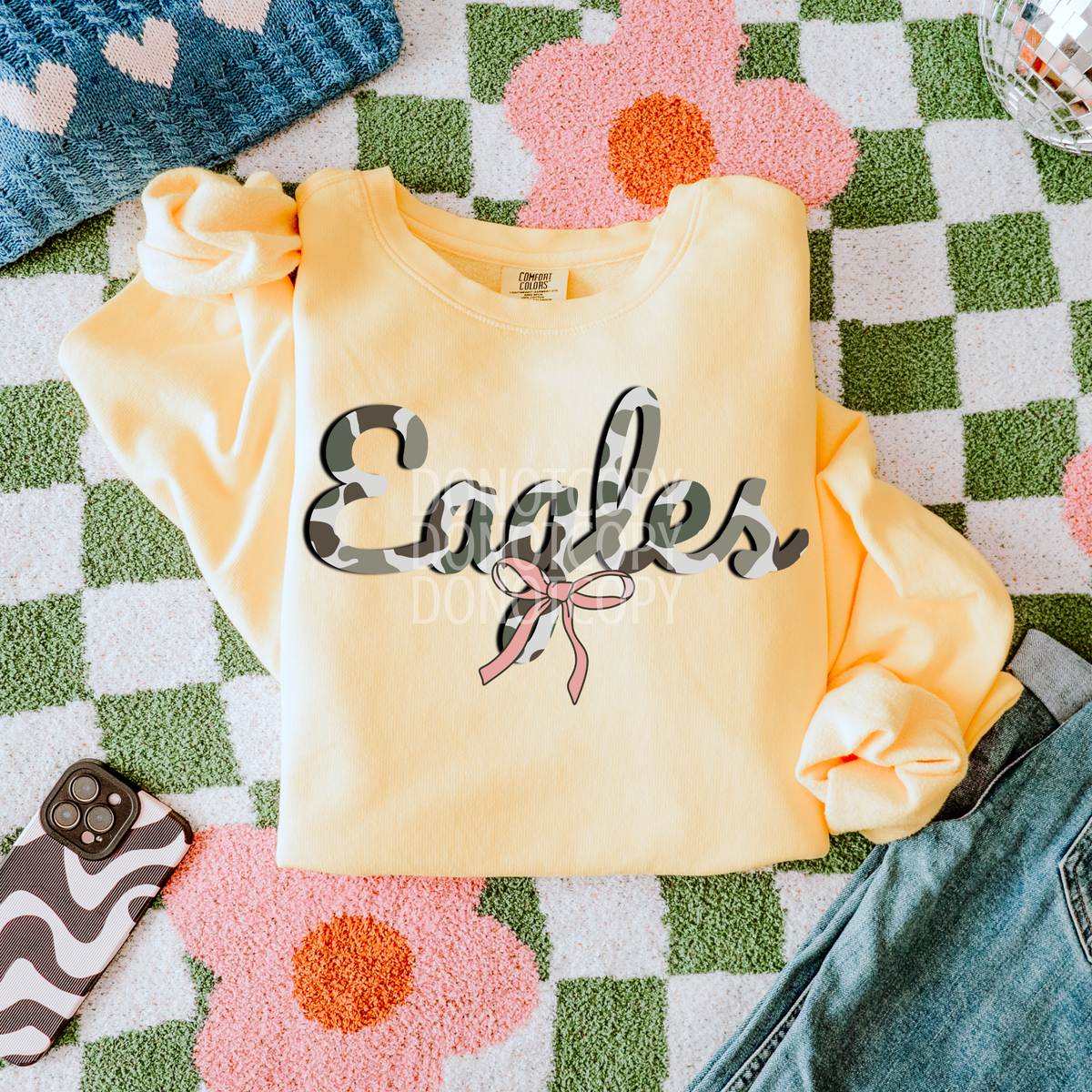eagles camo pink bow (CSG) DTF Transfer