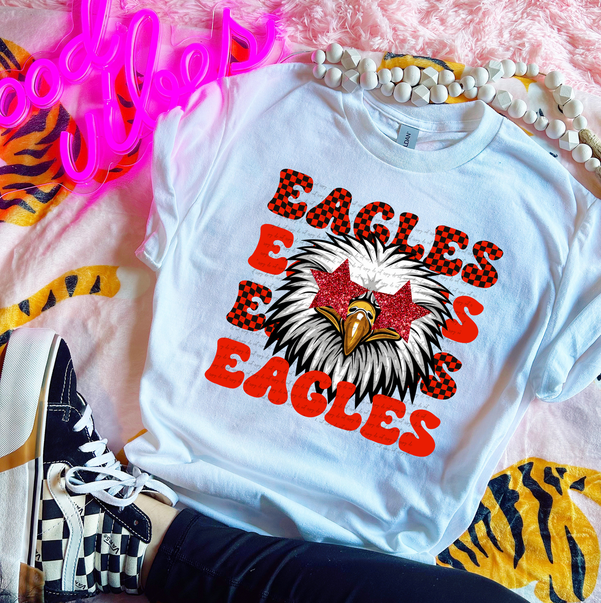 Eagles Word Stacked Mascot 59261 DTF transfer