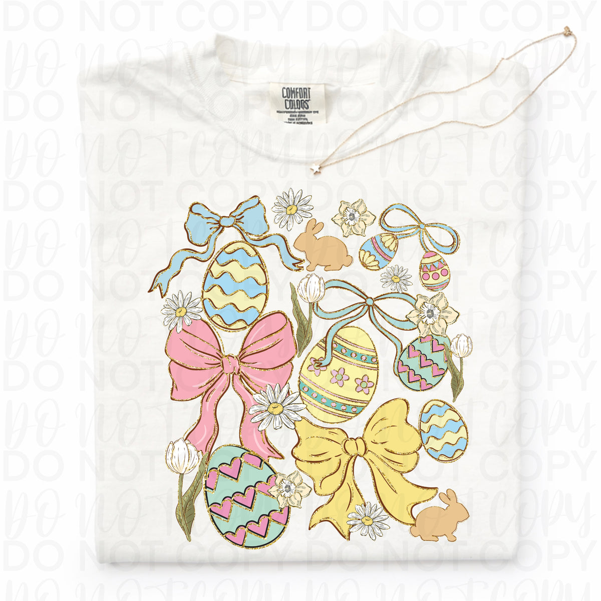 Easter collage (eggs, bows, flowers, pastels) (UAC) DTF Transfer