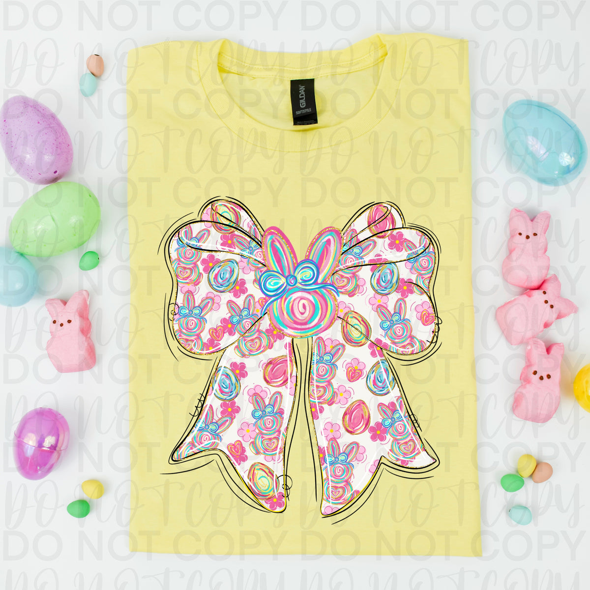 Easter bow filled with eggs and bunny ears (UAC) DTF Transfer