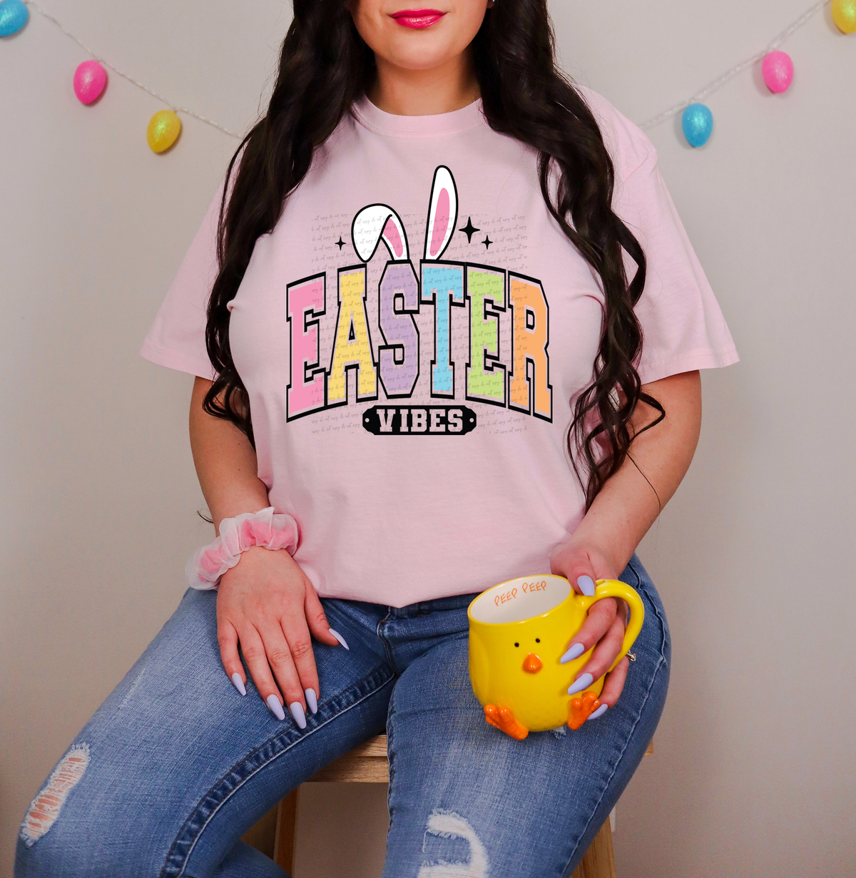 Easter Vibes Bunny Ears 81777 DTF Transfer