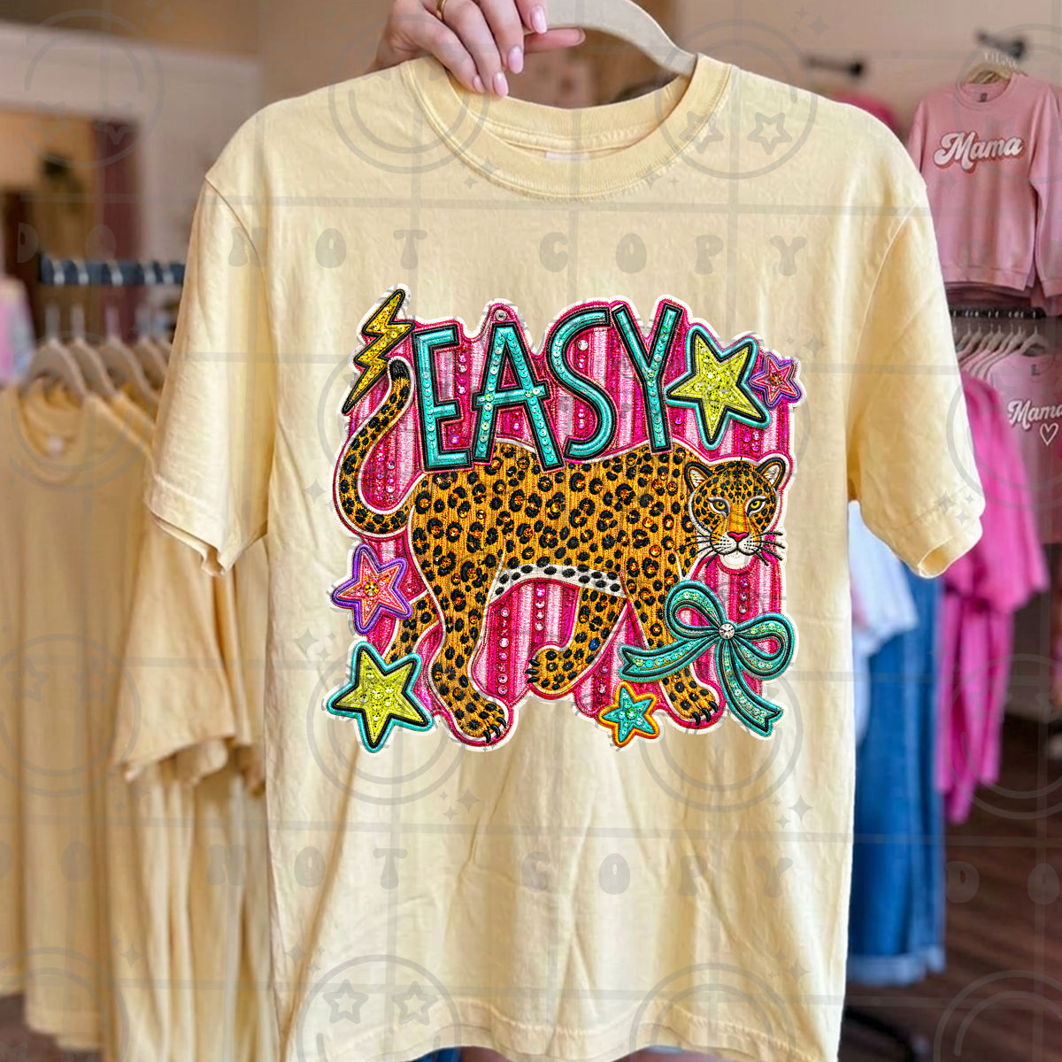 Easy tiger stars bow and lighting blot (HW) DTF Transfer