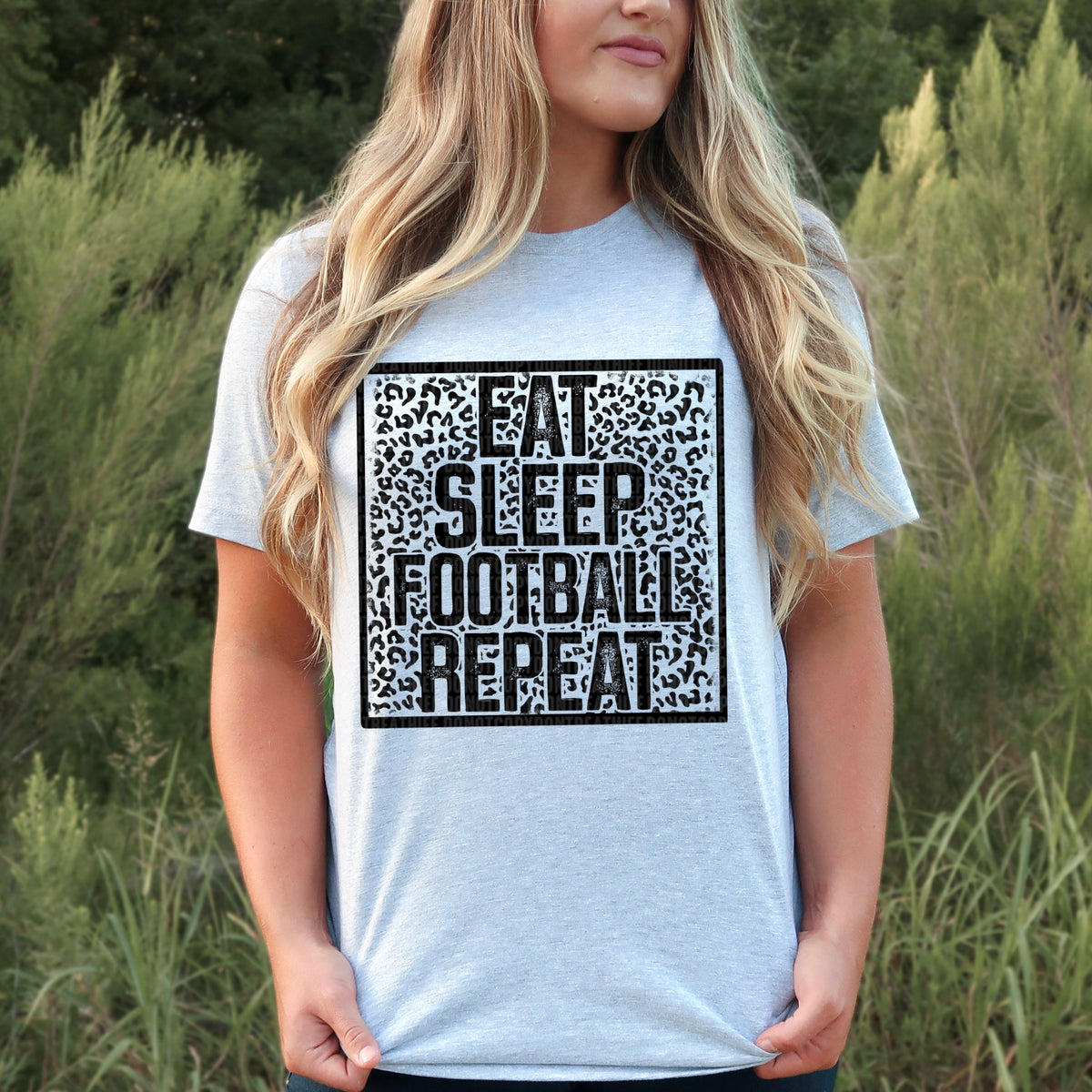 Eat Sleep Football Repeat Black 104090 DTF transfer
