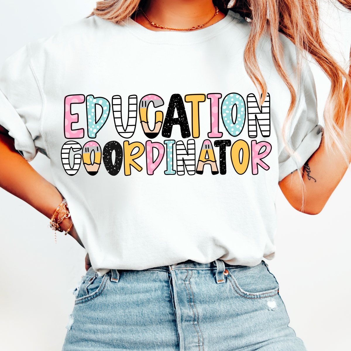 Education Coordinator Pencil/Paper Font (CMD) 102289 DTF transfer