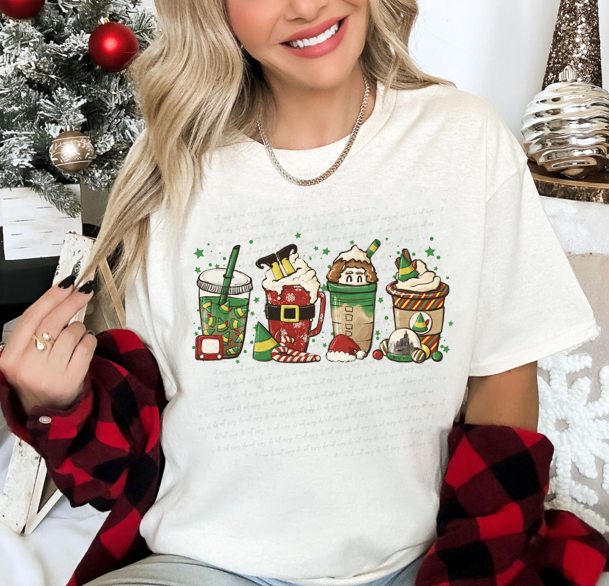 Elf Coffee Latte Christmas 114869 DTF transfer