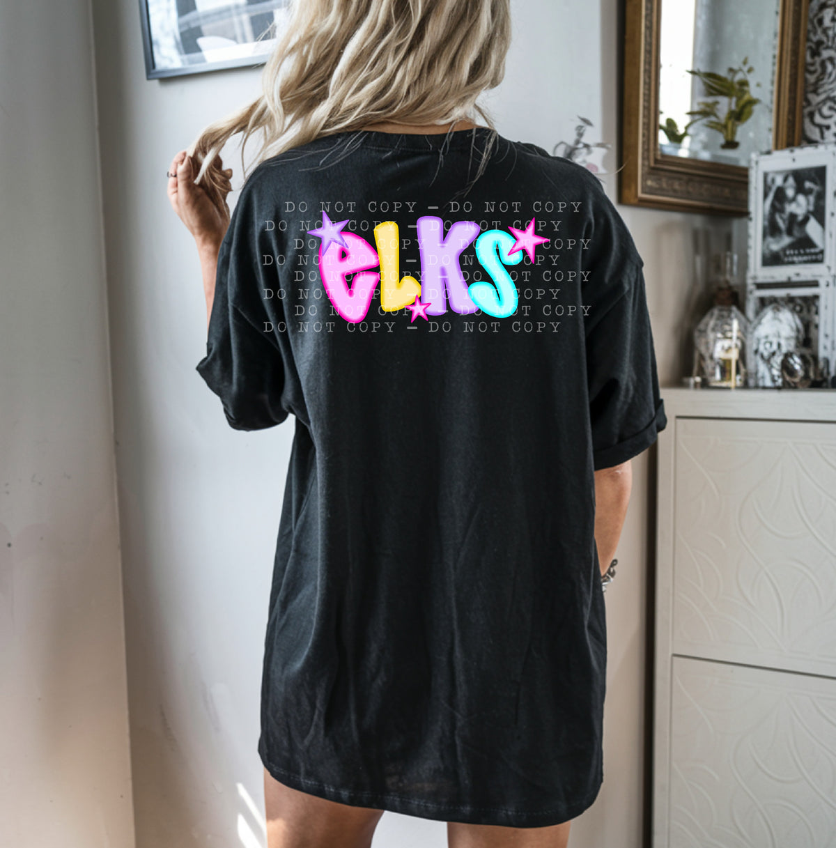 Elks With Stars - Neon 104740 DTF transfer