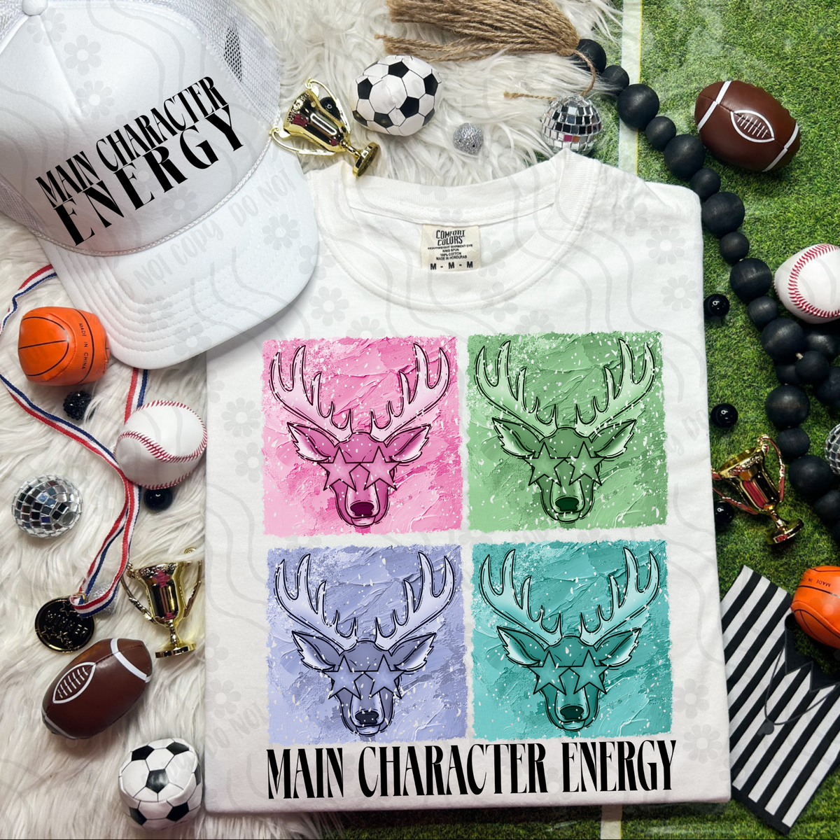 Elks Deer Retro Vibe Main Character Energy 108309 DTF transfer