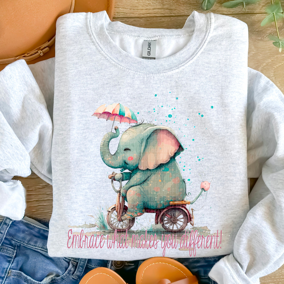 Embrace What Makes You Different Elephant SDD DTF transfer