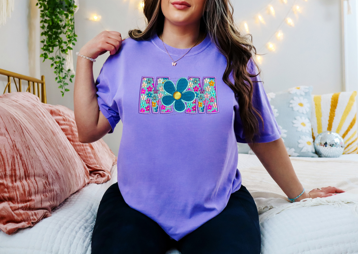 Mom Floral Faux Embroidery 69798 DTF transfer