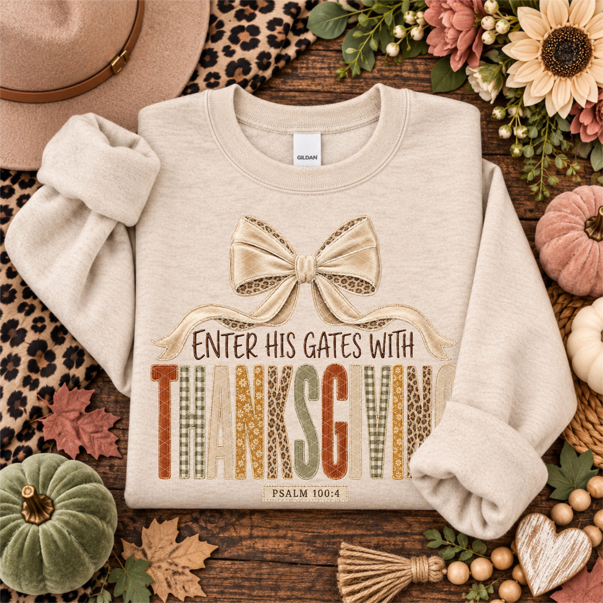Enter his gates with Thanksgiving (SDD) DTF Transfer