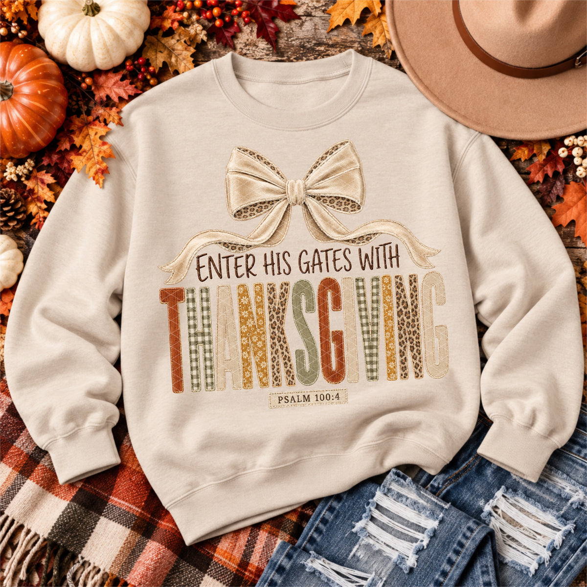 Enter his gates with Thanksgiving (SDD) DTF Transfer