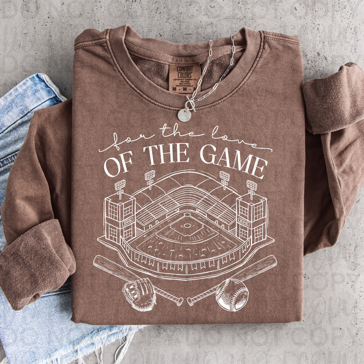 For the love of the game (WHITE with ball glove and bat) (UAC) DTF Transfer