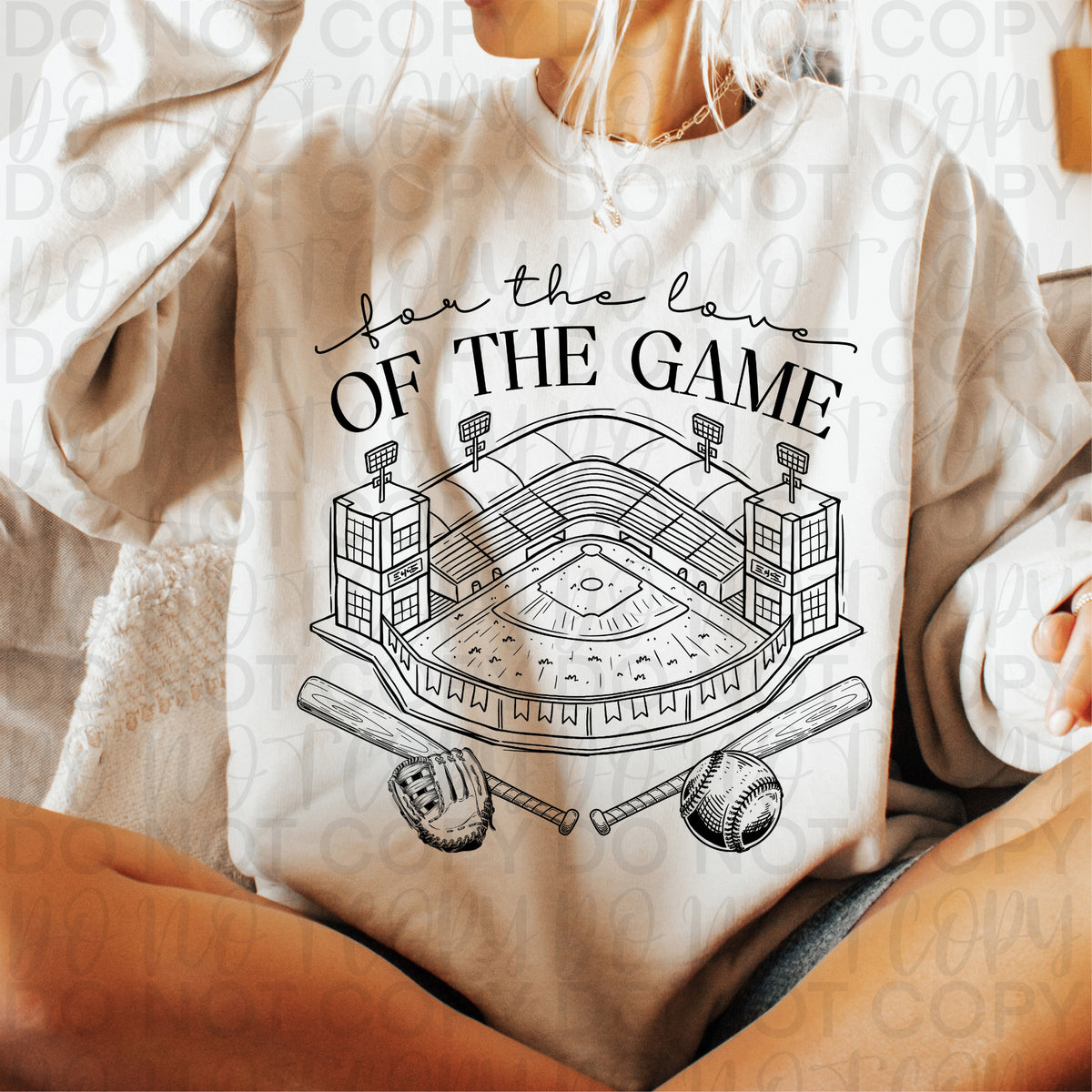 For the love of the game (black with ball glove and bat) (UAC) DTF Transfer