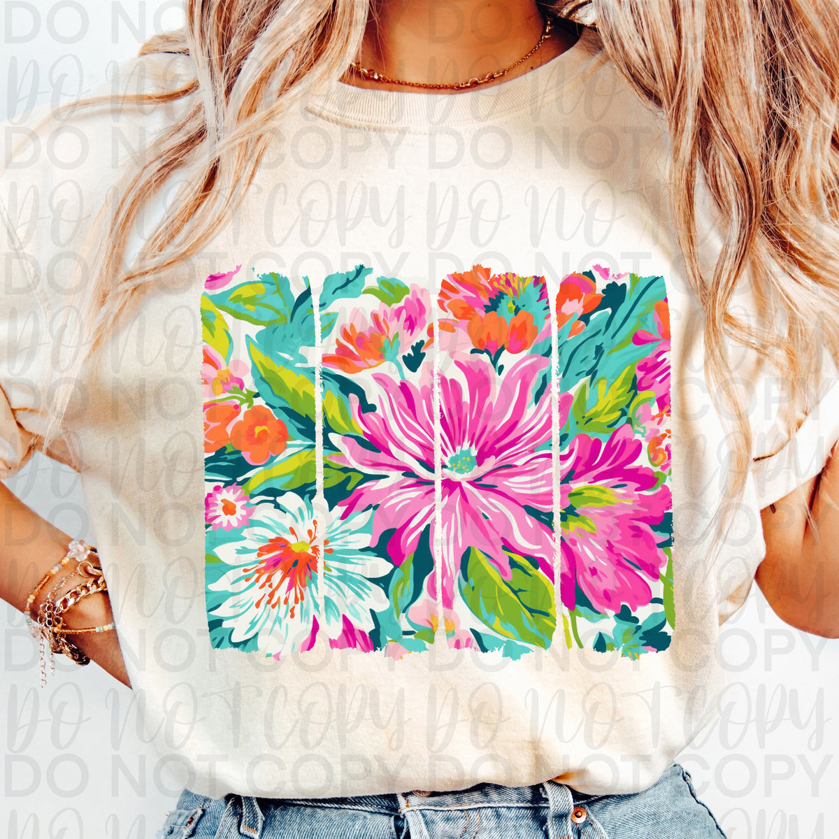 Flower brushstrokes frames (UAC) DTF Transfer