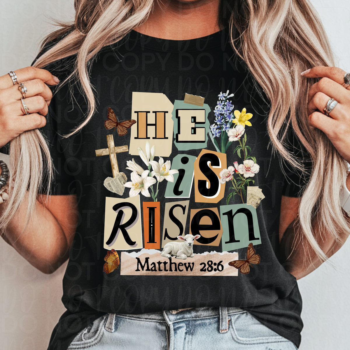 He is risen magazine font (neutral colors) (UAC) DTF Transfer