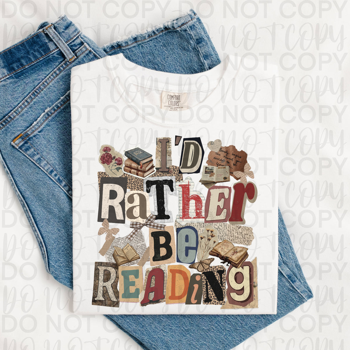 I'd rather be reading magazine font (UAC) DTF Transfer