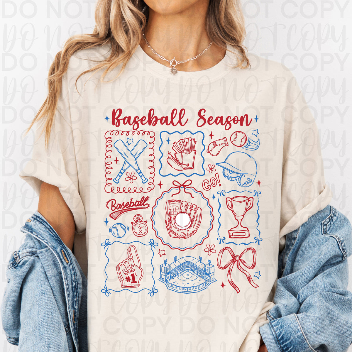 Baseball season blue and red frames (UAC) DTF Transfer
