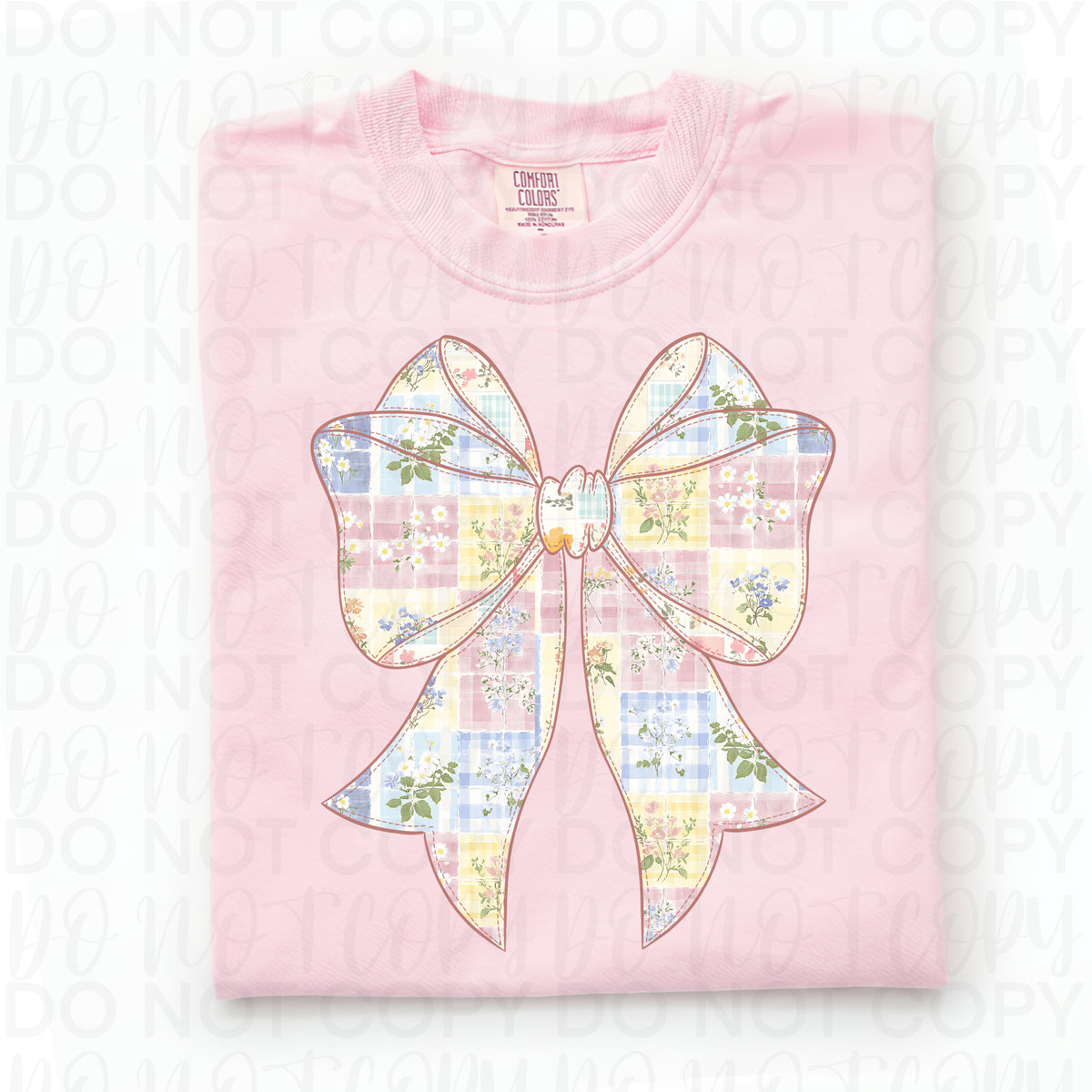 Patchwork Bow (pastel colors) (UAC) DTF Transfer