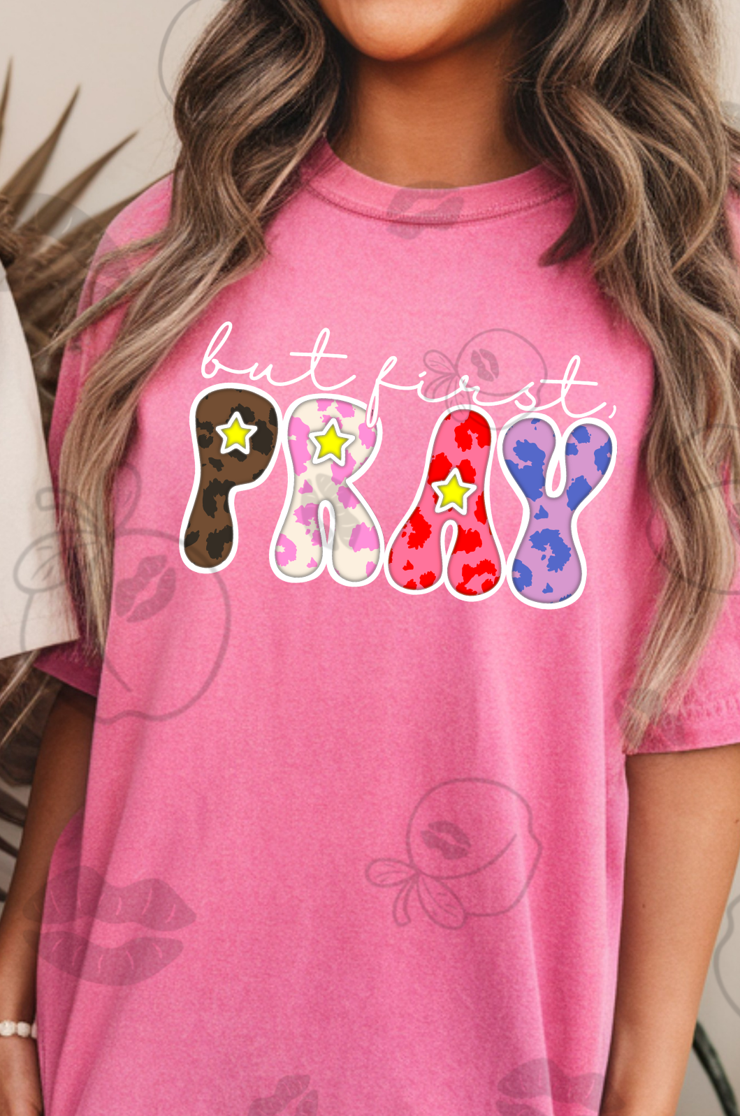 But first pray white and color font DTF Transfer